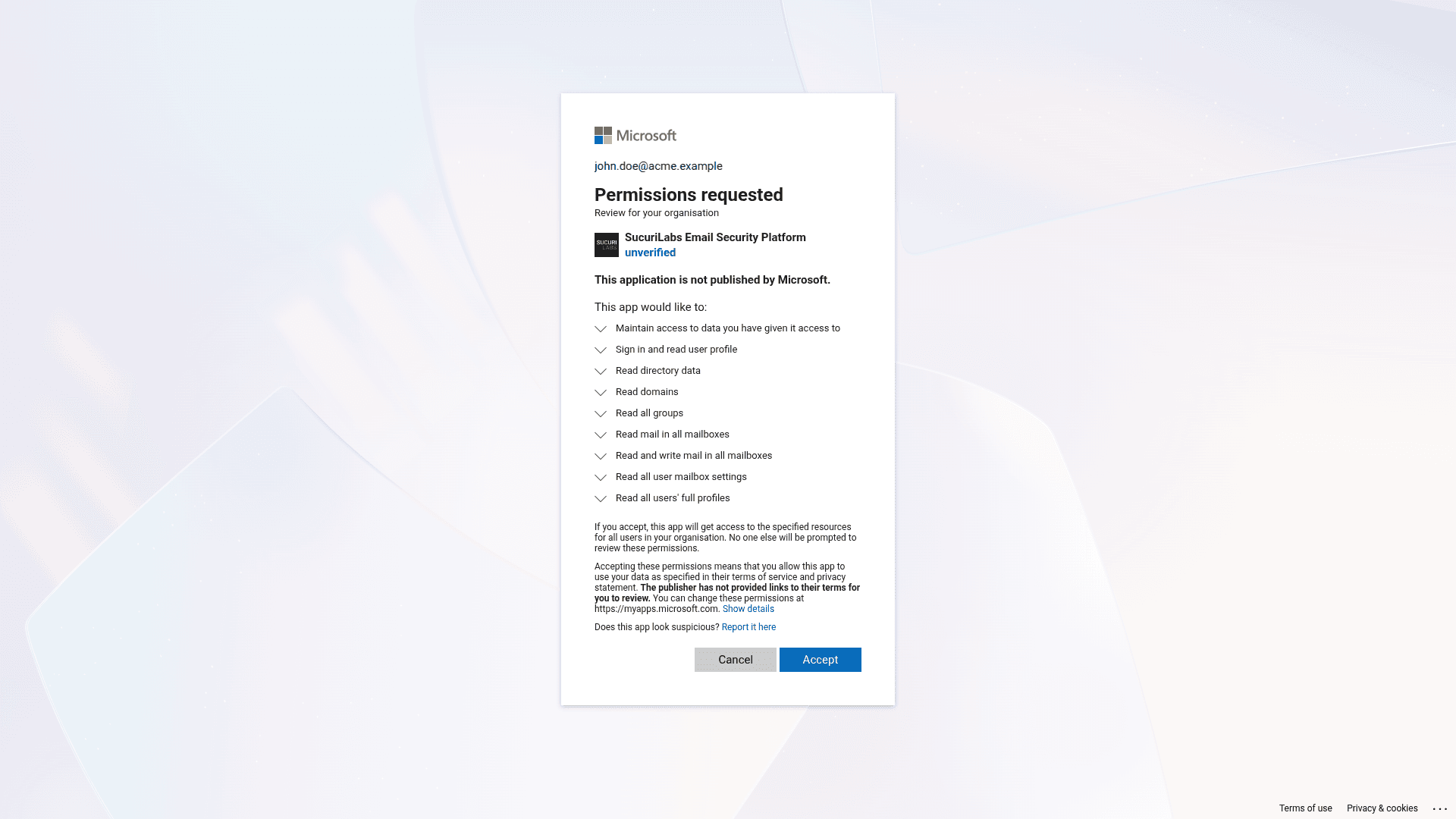 Microsoft Consent