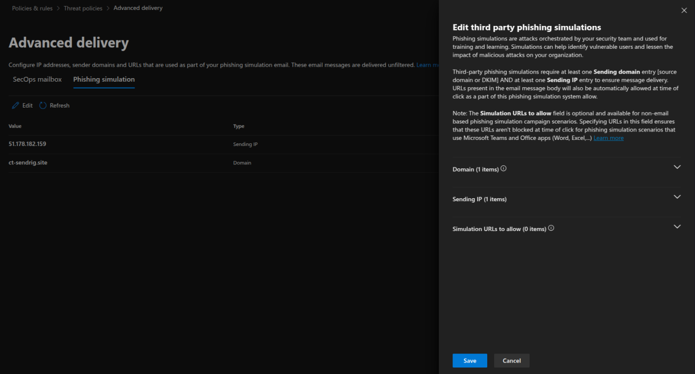 Advanced Delivery Configuration